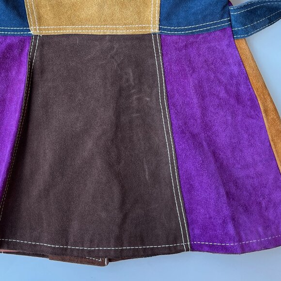 $800 Firm! VINTAGE 70s Patchwork Suede Jacket Boho Funky - Picture 15 of 16